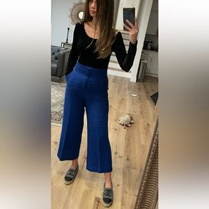 Zara Textured Blue Pants